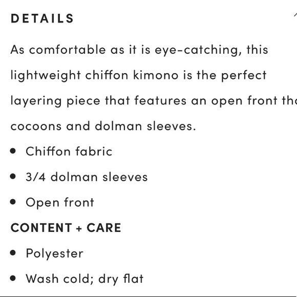 BLACK CHIFFON COCOON KIMONO - Picture 5 of 5